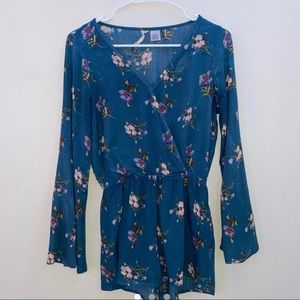 Blue Long Sleeve Romper